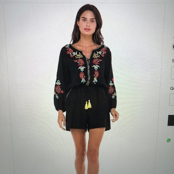 Angel + Premium Black Tera Romper - Picture 2 of 7